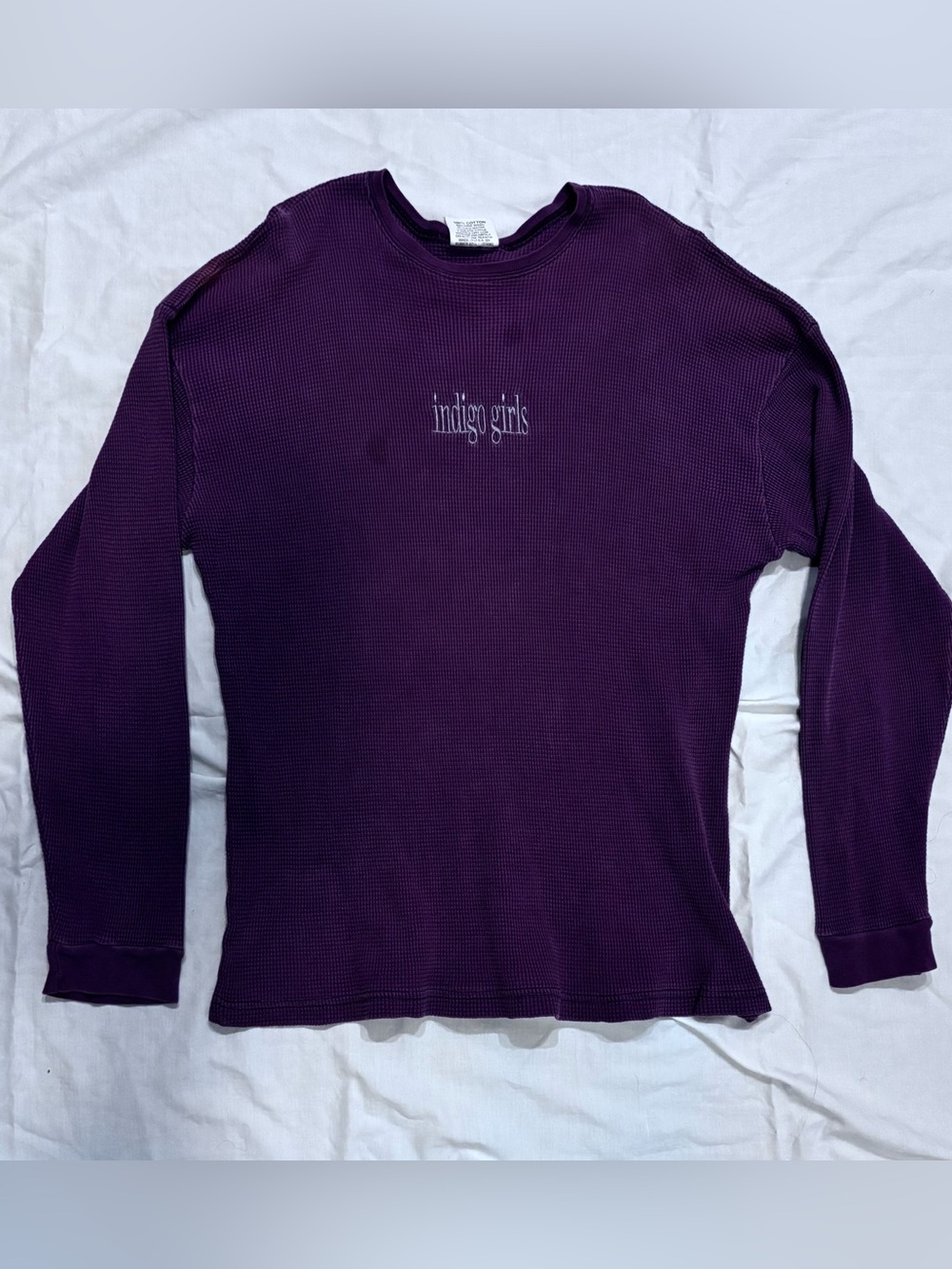 Vintage Indigo Girls thermal shirt mauve large